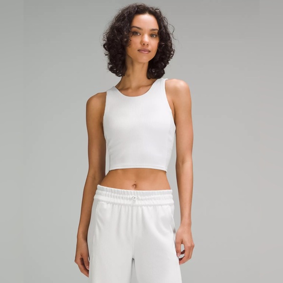 lululemon athletica Tops - Lululemon💎NEVER WORN💎Softstreme Ribbed V Neck Crop Top✨White Opal✨Size 8